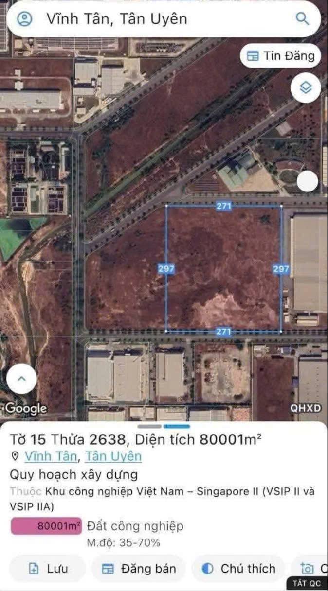 Bán 12,5ha Đất Công Nghiệp KCN VSIP 2A, Bình Dương
